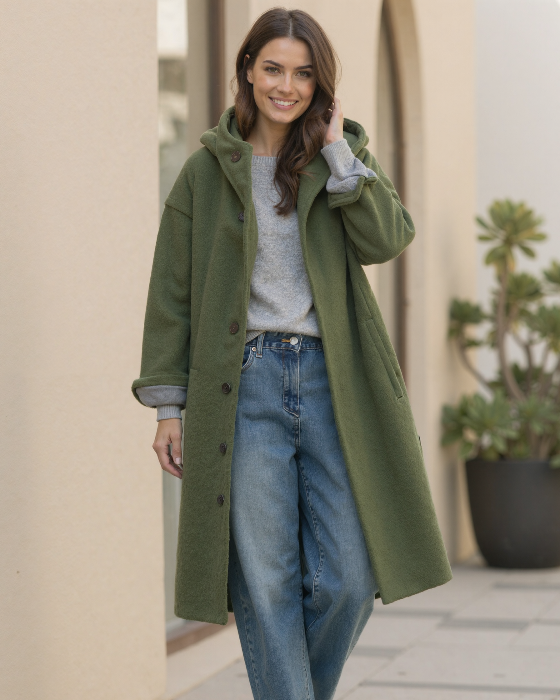 Cecole | Women’s Hooded Thick Winter Coat with Button Closure