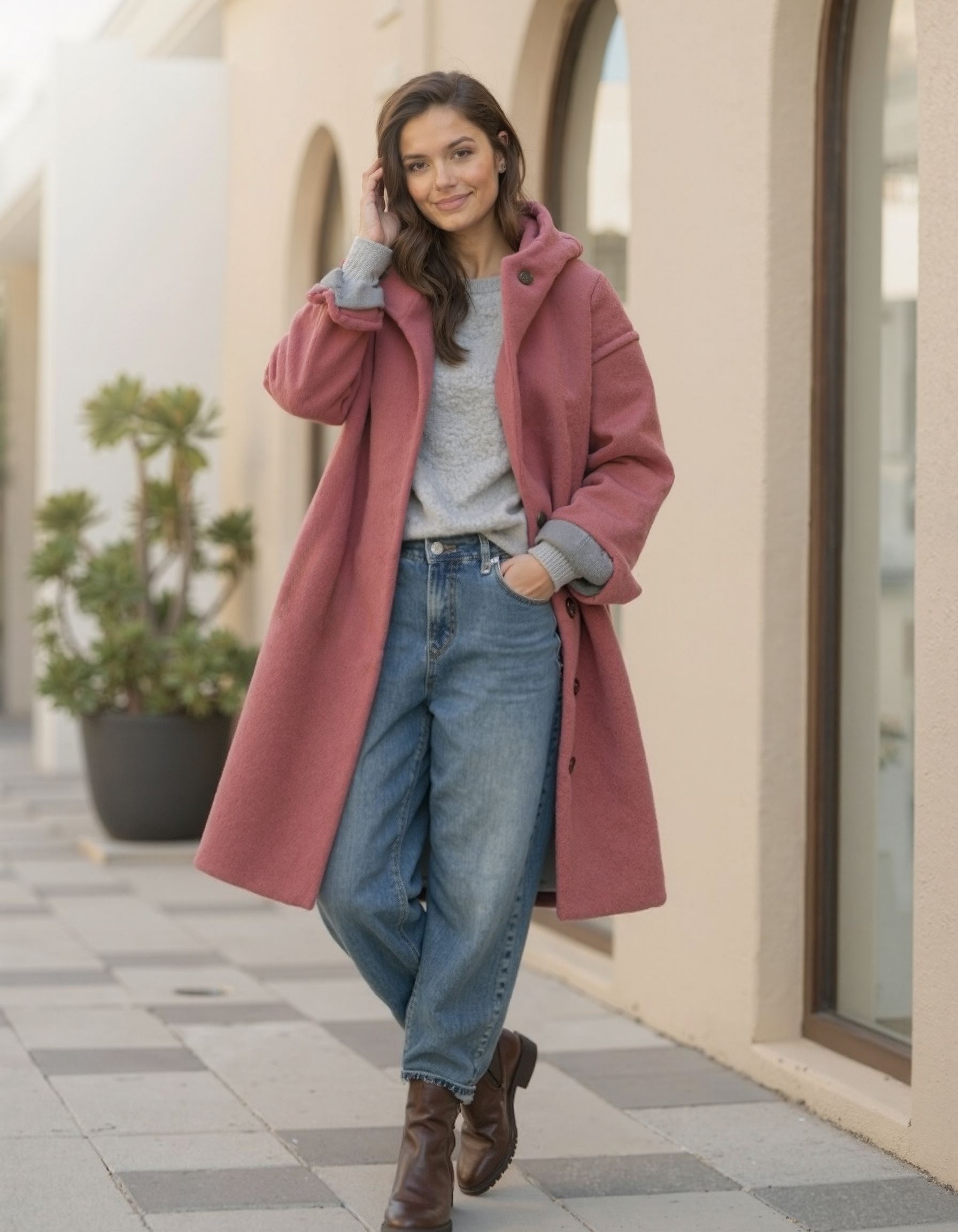 Cecole | Women’s Hooded Thick Winter Coat with Button Closure