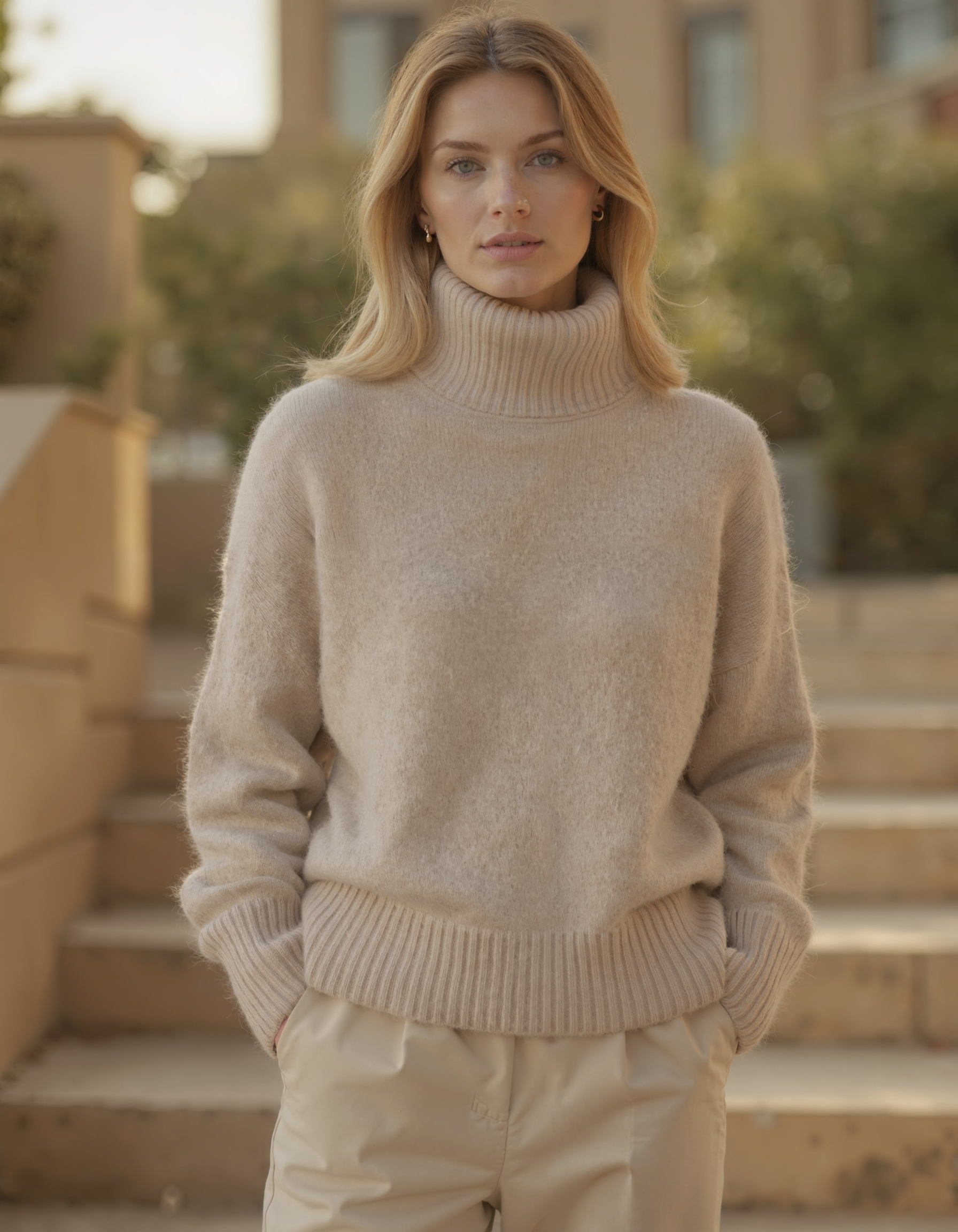 Cecole | Women’s Loose Fit Turtleneck Sweater with Ribbed Trim