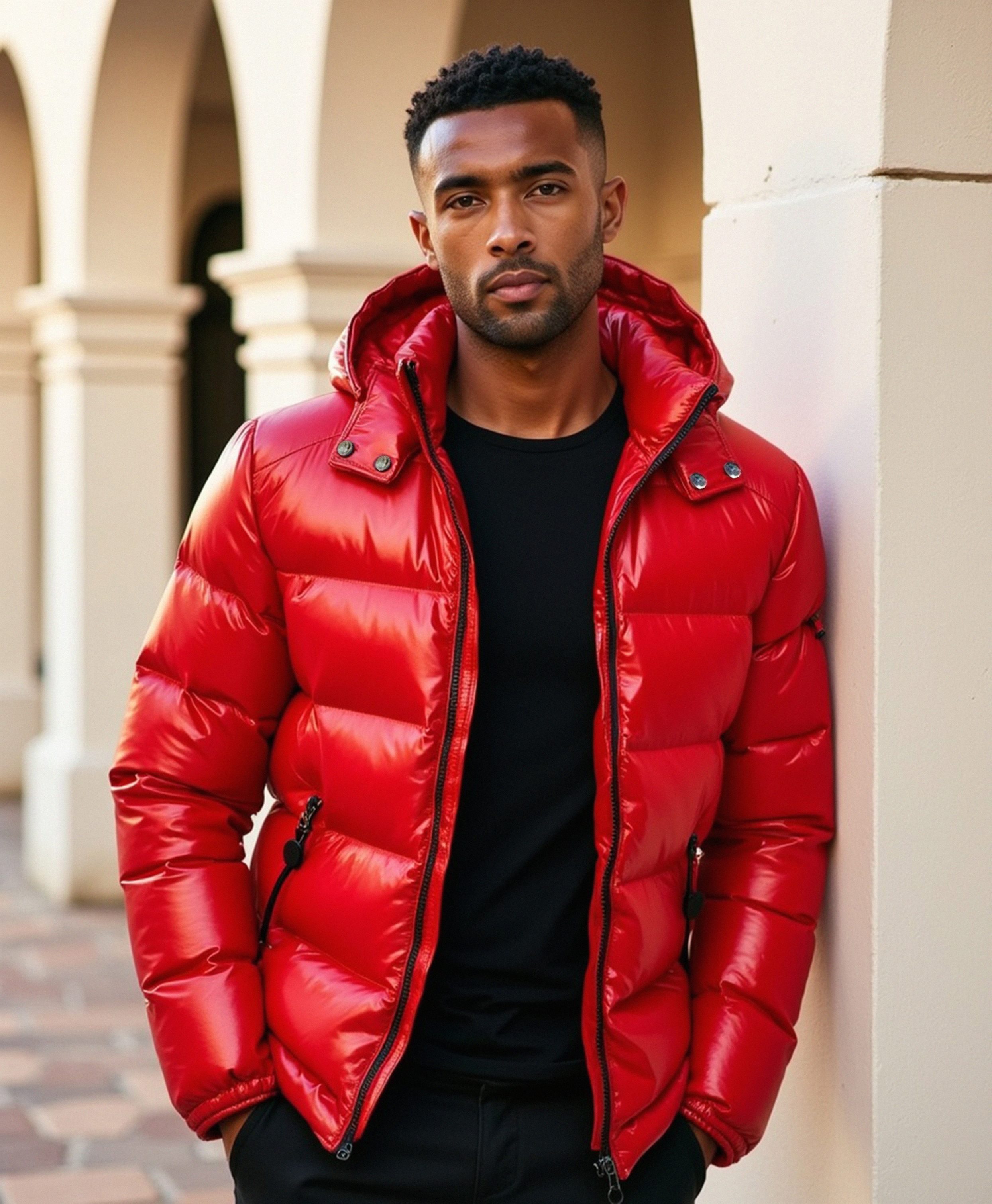 Cecole | Men’s Puffer Jacket with Structured Hood
