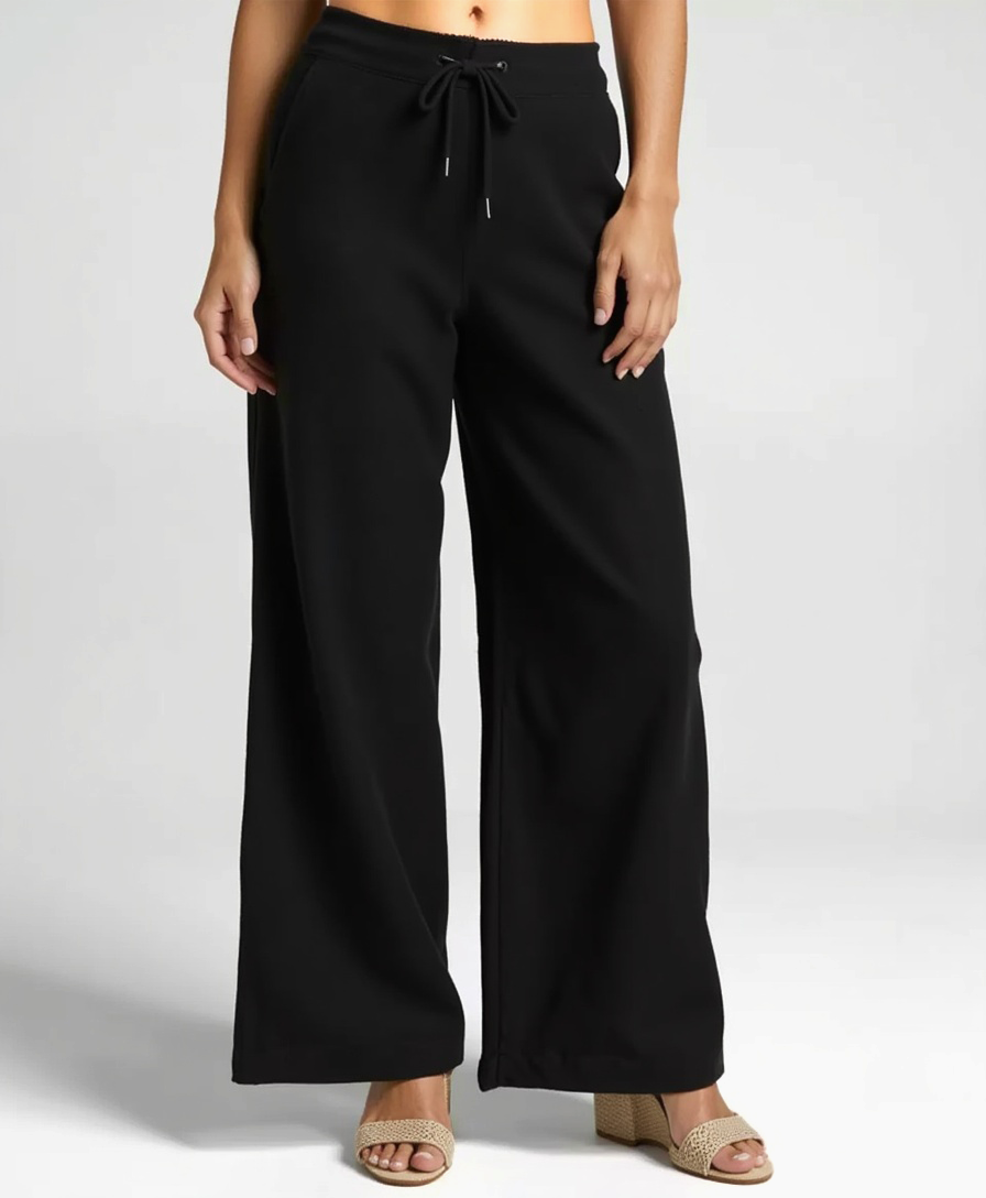 Cecole | Women’s Linen Blend Loose Trousers with Elastic Waistband