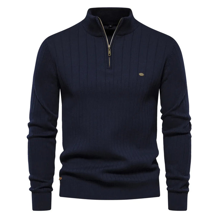 Pull élégant pour Homme – Coton doux et Col zippé