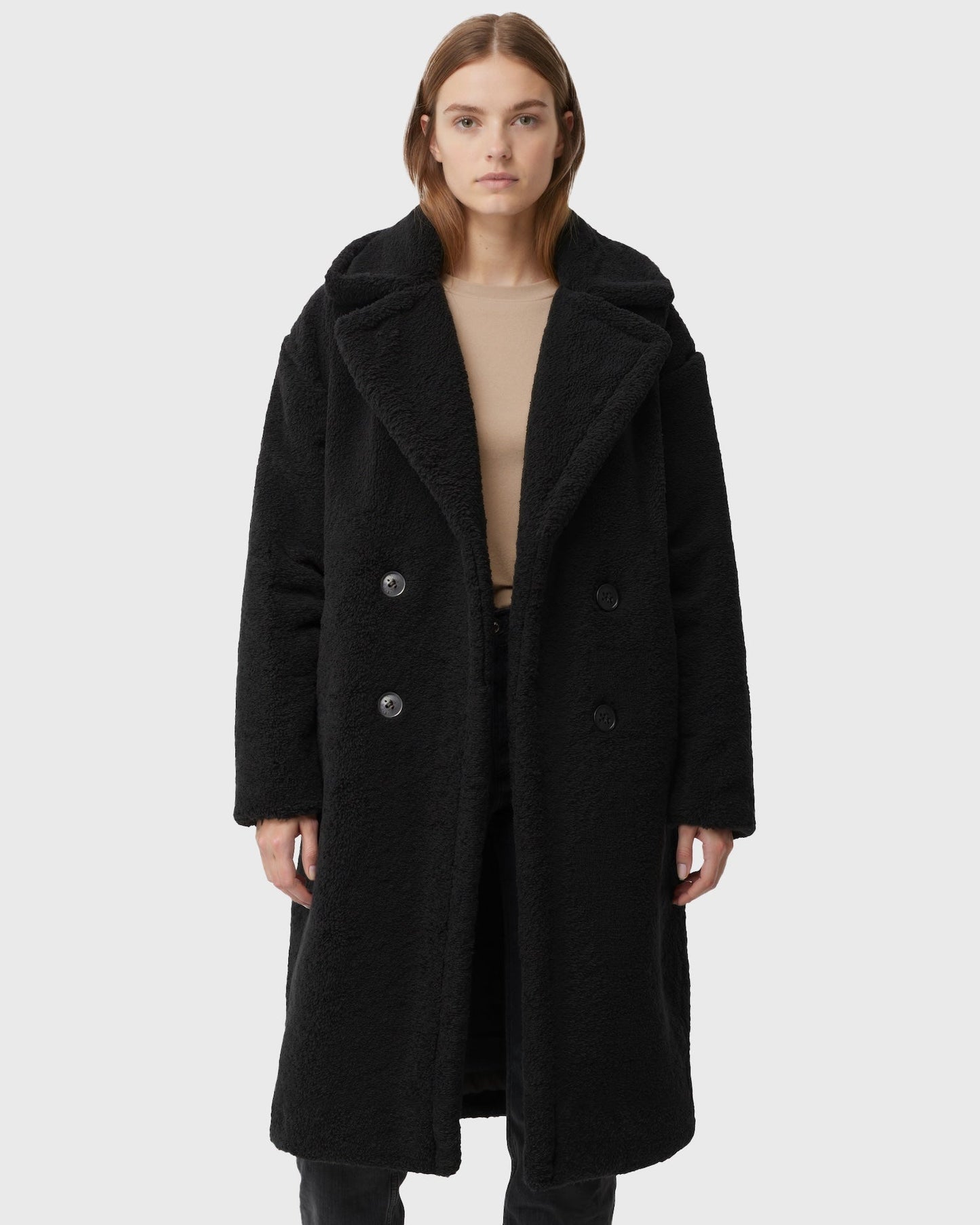 Cecole | Women’s Long Teddy Coat with Straight Silhouette
