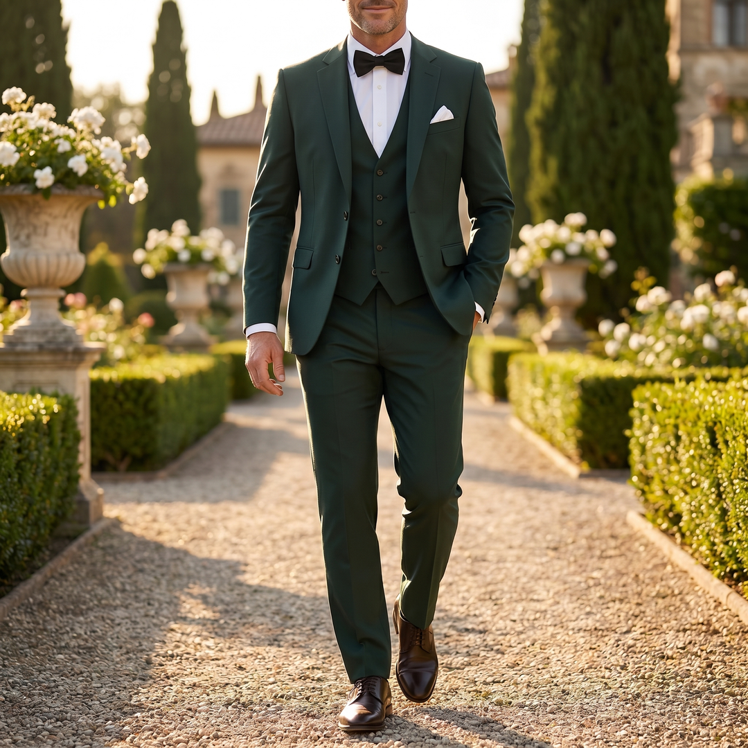 3-Piece Tailored Suit & Double-Breasted Vest for Men