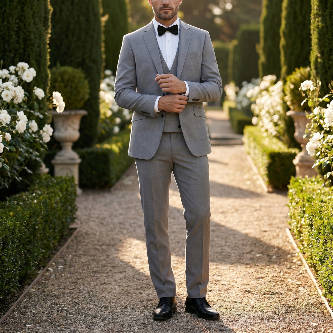 3-Piece Tailored Suit & Double-Breasted Vest for Men