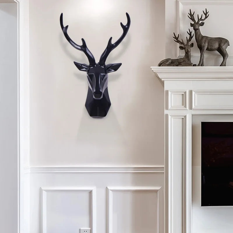 3D Resin Deer Head Wall Decoration – Art Accent Animal Sculpture with Modern Style 1