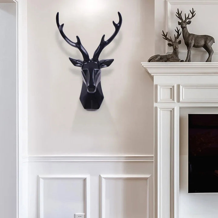 3D Resin Deer Head Wall Decoration – Art Accent Animal Sculpture with Modern Style 1