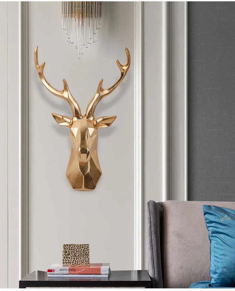 3D Resin Deer Head Wall Decoration – Art Accent Animal Sculpture with Modern Style 2