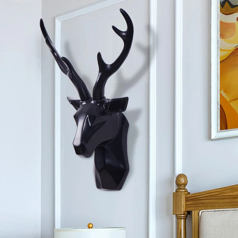 3D Resin Deer Head Wall Decoration – Art Accent Animal Sculpture with Modern Style 4