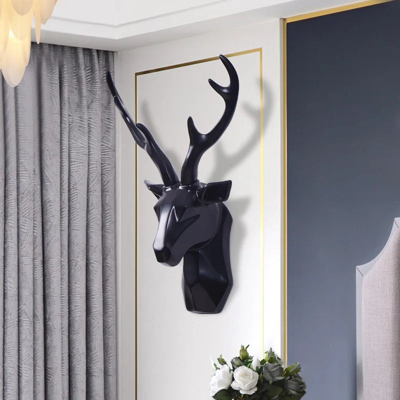 3D Resin Deer Head Wall Decoration – Art Accent Animal Sculpture with Modern Style 5