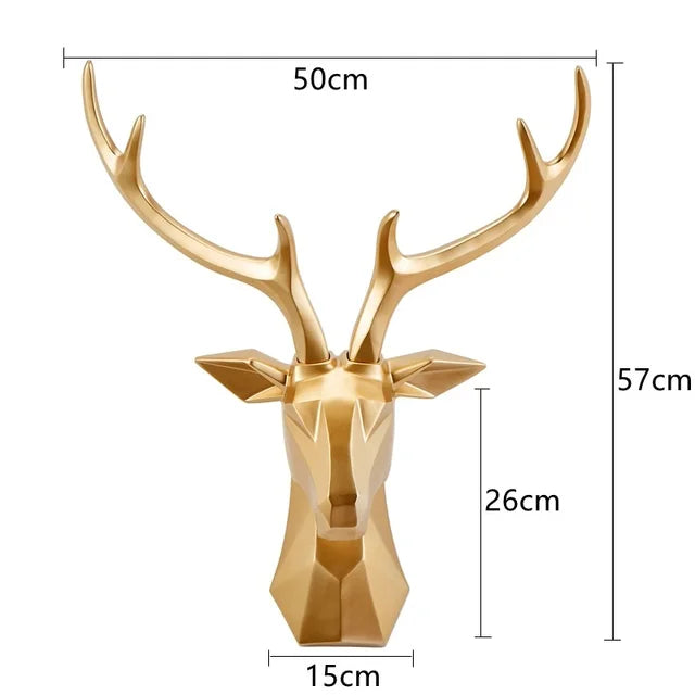 3D Resin Deer Head Wall Decoration – Art Accent Animal Sculpture with Modern Style 6