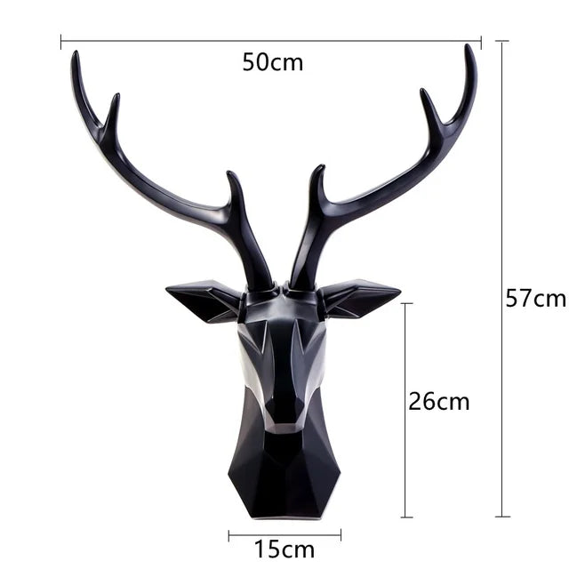 3D Resin Deer Head Wall Decoration – Art Accent Animal Sculpture with Modern Style 7