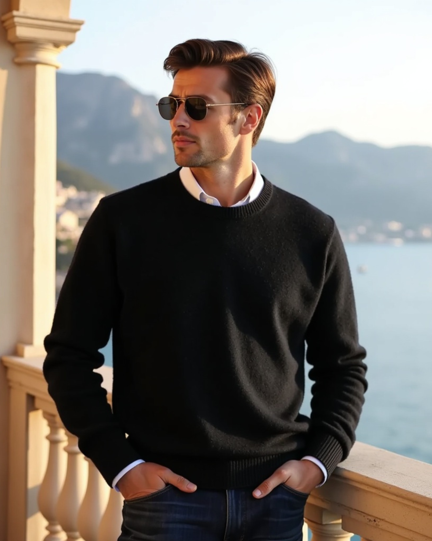 Cecole | Men’s Round Neck Sweater with Seasonal Fit
