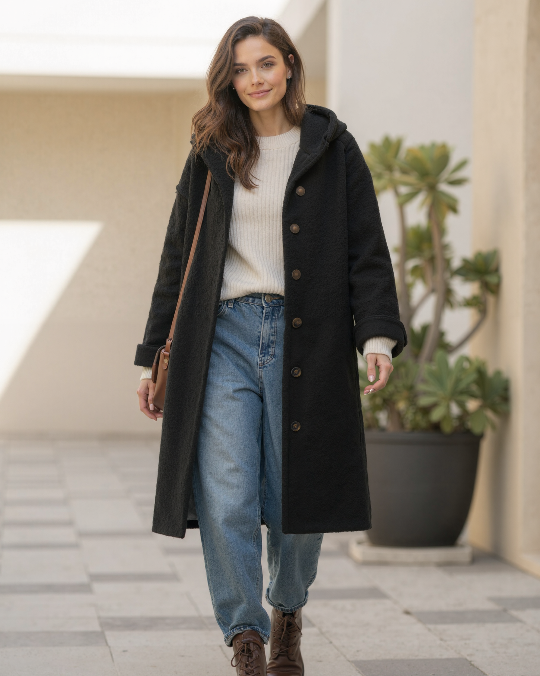 Cecole | Women’s Hooded Thick Winter Coat with Button Closure