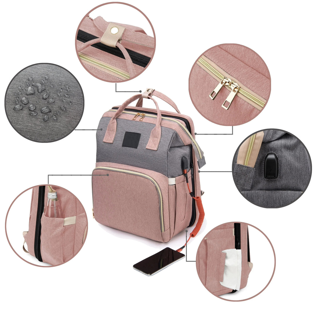 3-in-1 Diaper Bag Backpack – With Fold-out Changing Pad 17