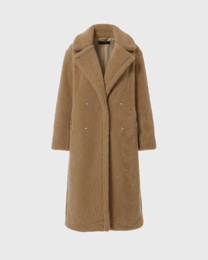 Cecole | Women’s Long Teddy Coat with Straight Silhouette