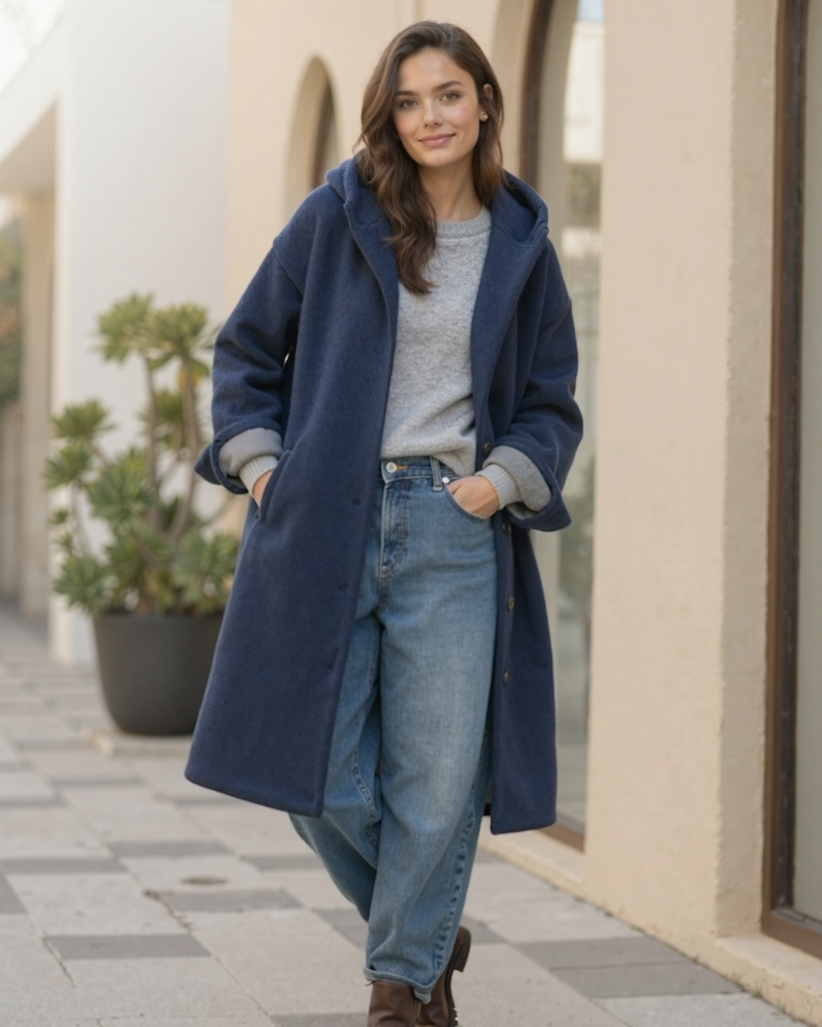 Cecole | Women’s Hooded Thick Winter Coat with Button Closure