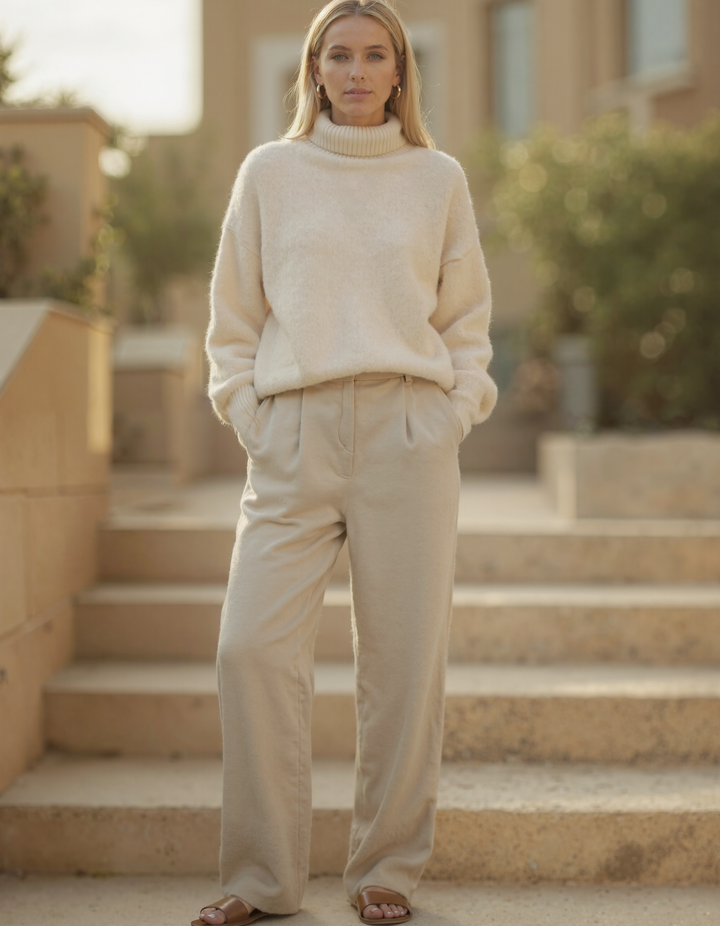 Cecole | Women’s Loose Fit Turtleneck Sweater with Ribbed Trim
