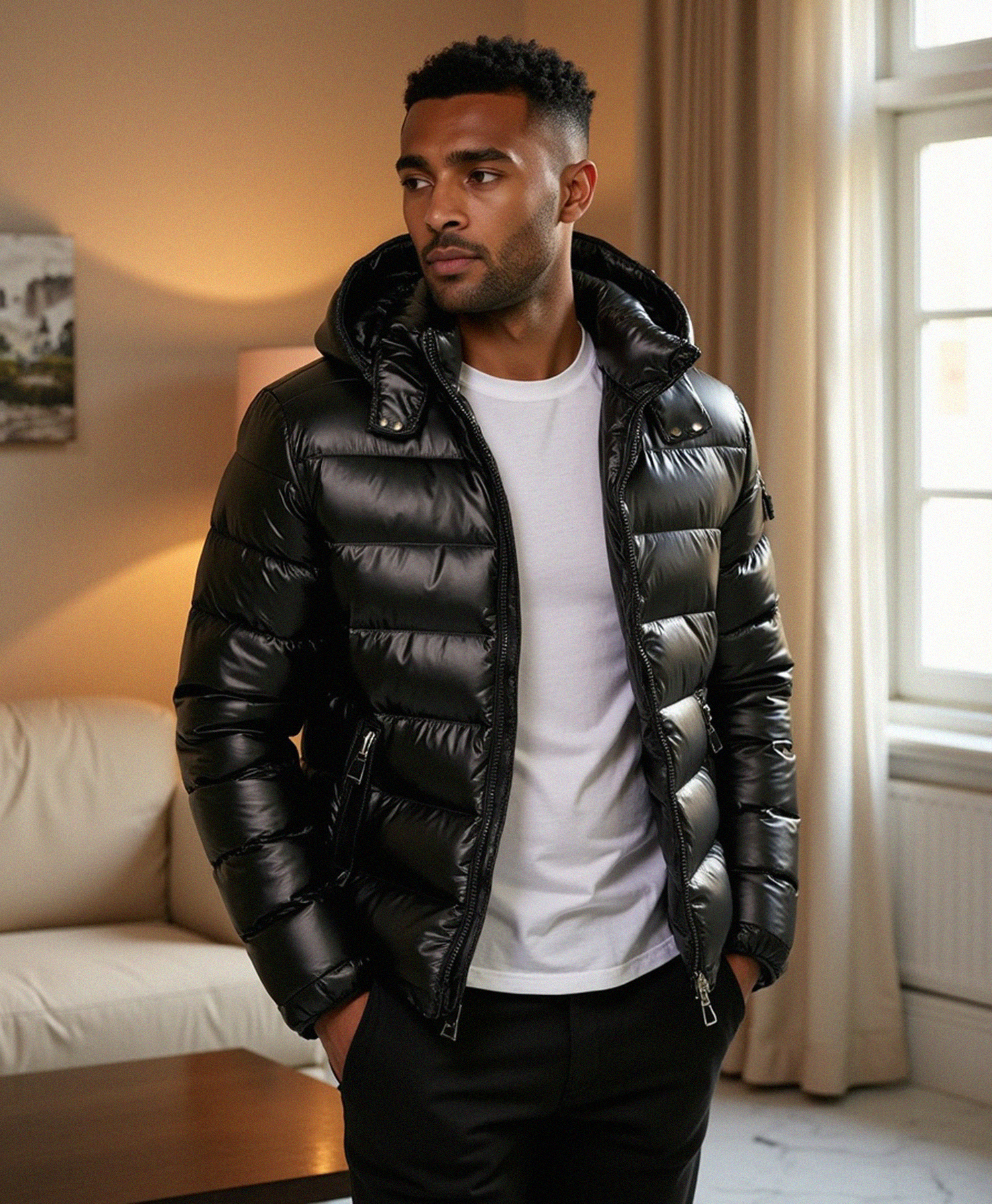 Cecole | Men’s Puffer Jacket with Structured Hood