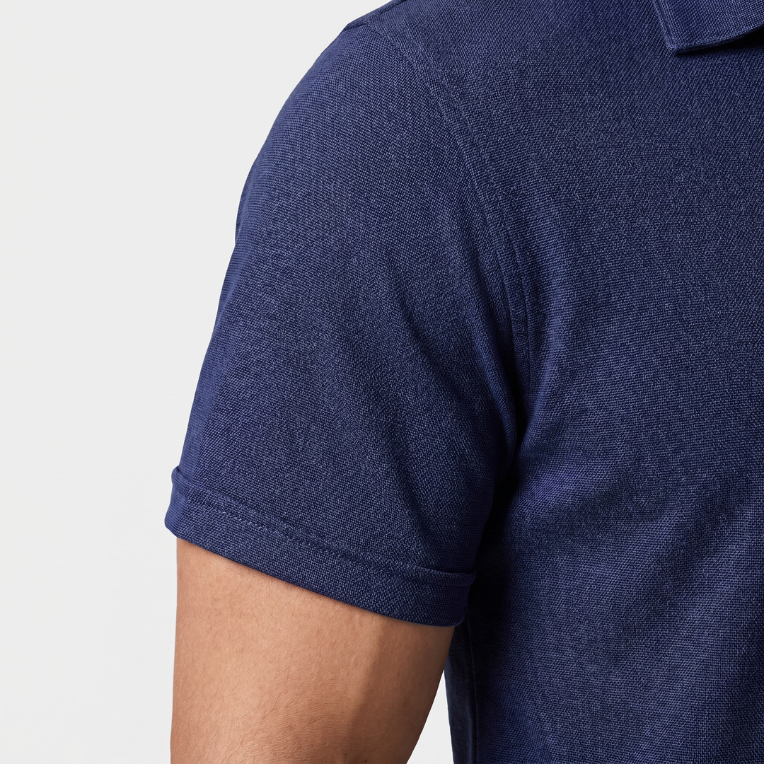 Summer Linen Polo Shirt with Half Button Front for Men
