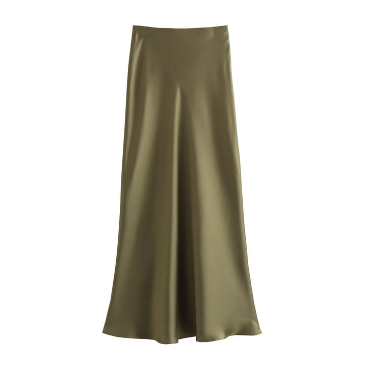 Flowing A-Line Skirt with Elastic Waistband for Women