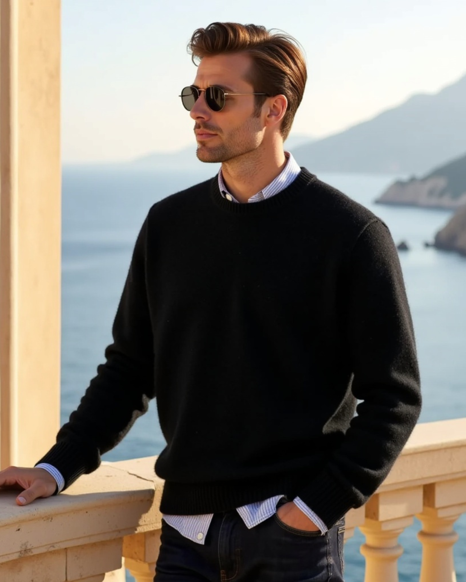 Cecole | Men’s Round Neck Sweater with Seasonal Fit