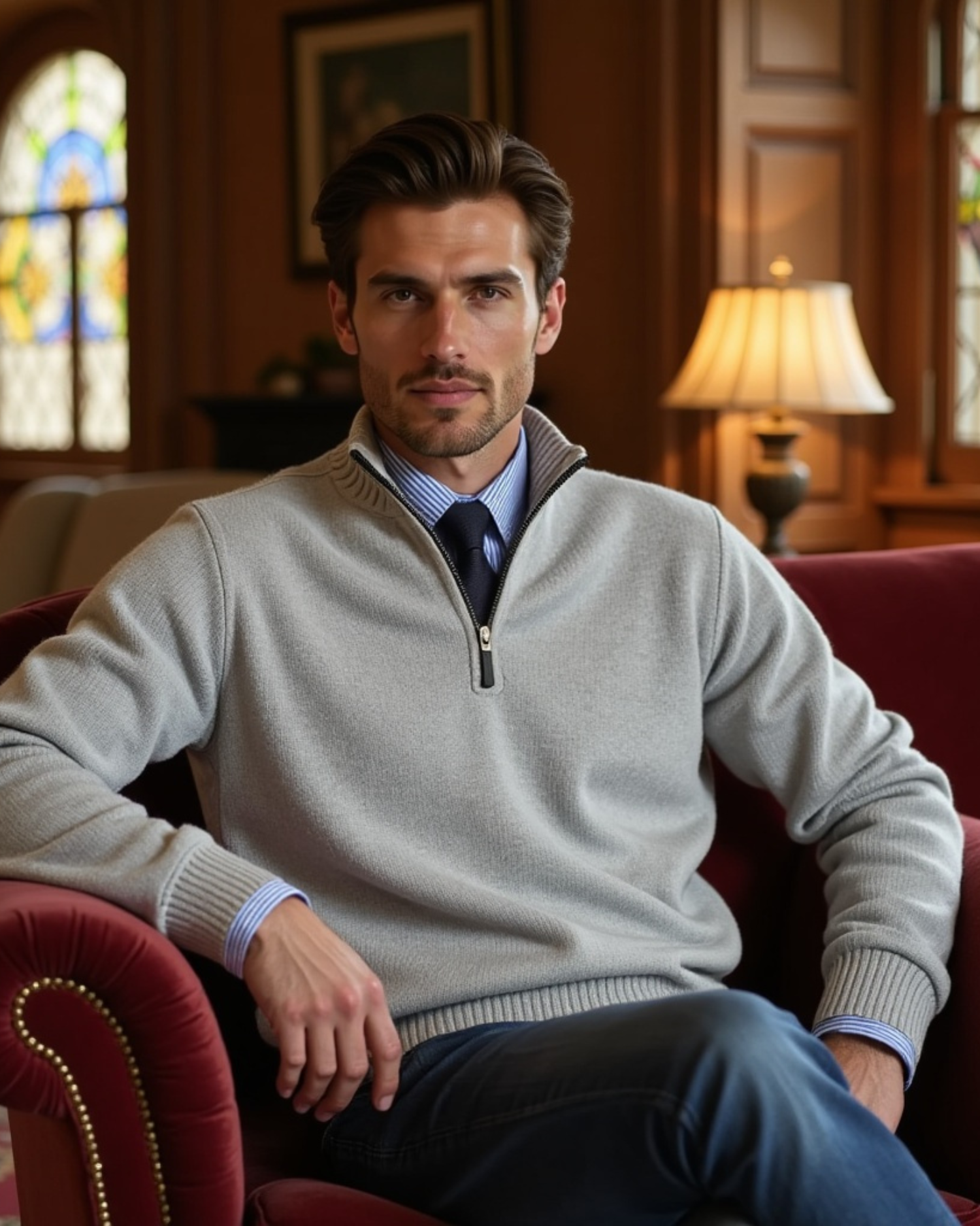Cecole | Men’s Half-Zip Sweater with Modern Zipper Accent