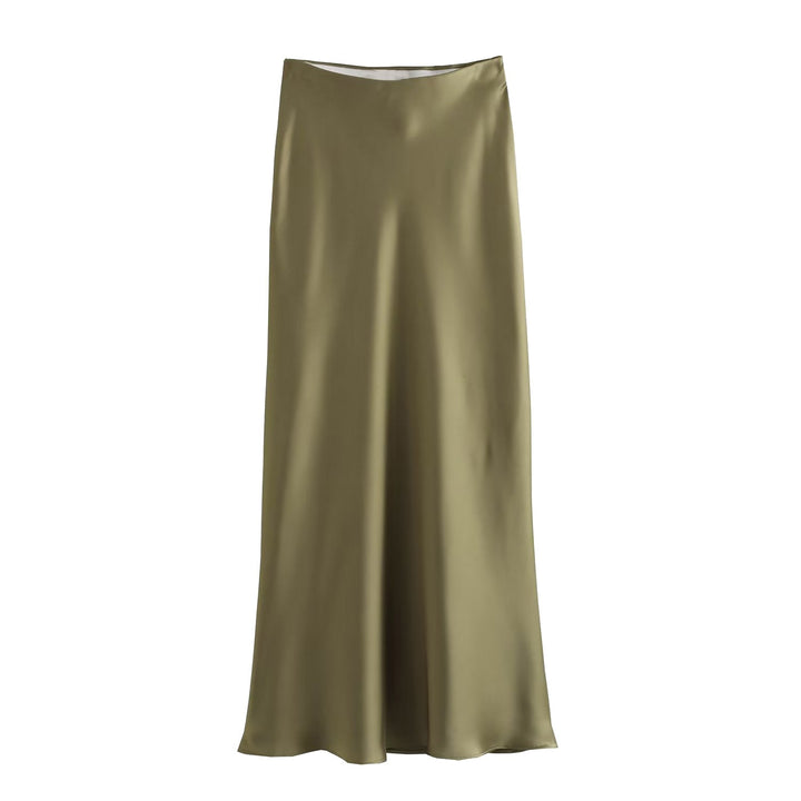 Flowing A-Line Skirt with Elastic Waistband for Women