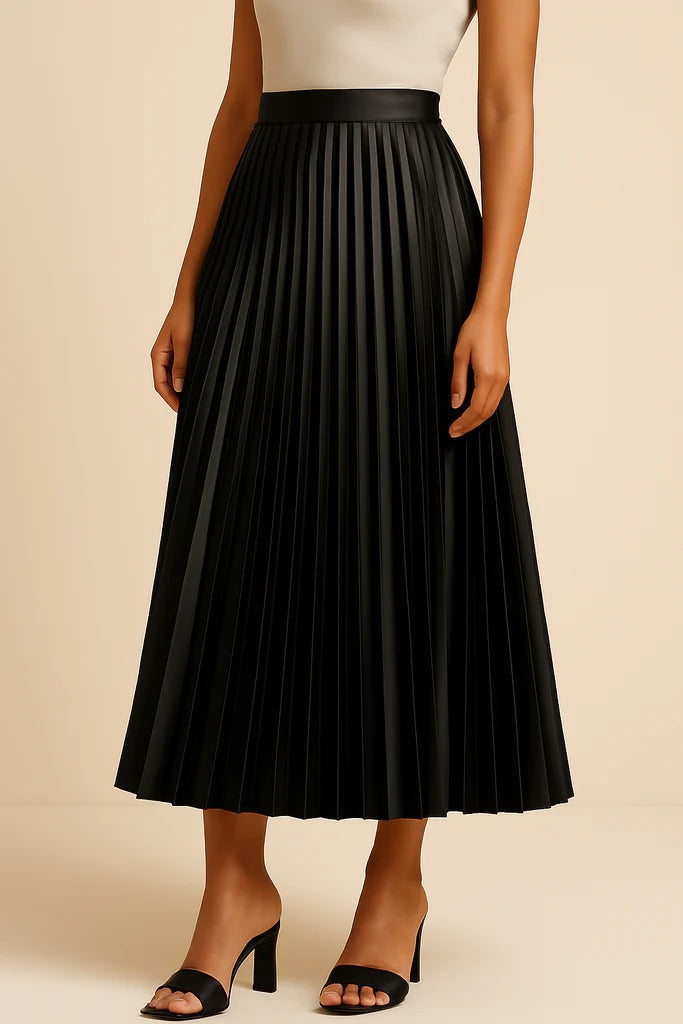 A_Line_Pleated_Skirt_with_Elastic_Waist_for_Women_1