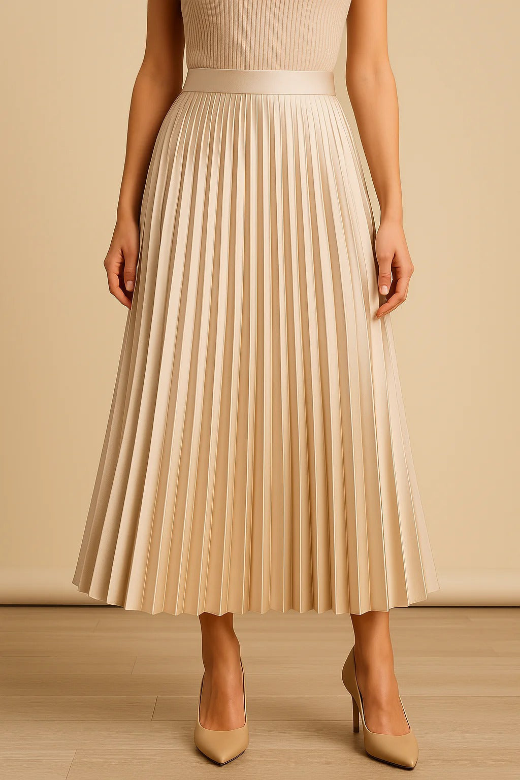 A_Line_Pleated_Skirt_with_Elastic_Waist_for_Women_4