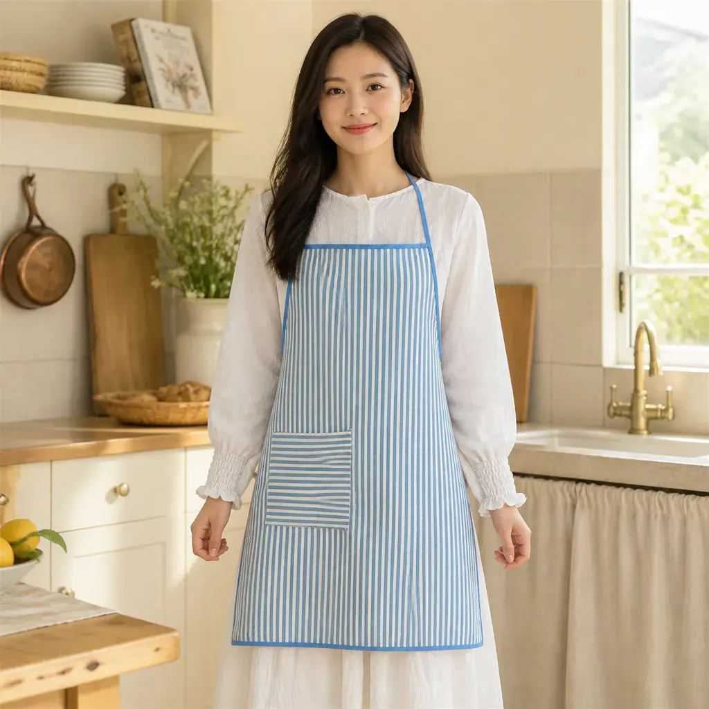 Adjustable Cotton Linen Kitchen Apron – With a Practical Front Pocket 1