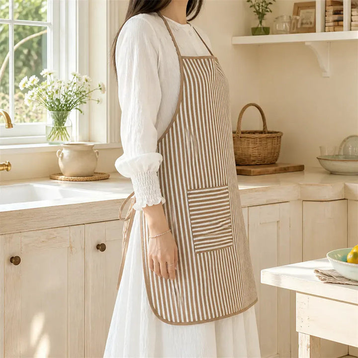 Adjustable Cotton Linen Kitchen Apron – With a Practical Front Pocket 3