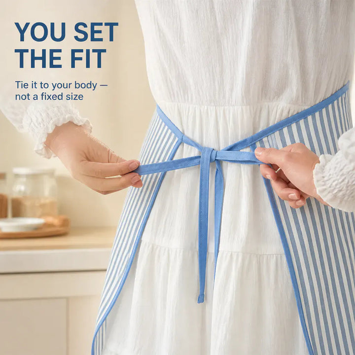 Adjustable Cotton Linen Kitchen Apron – With a Practical Front Pocket 4