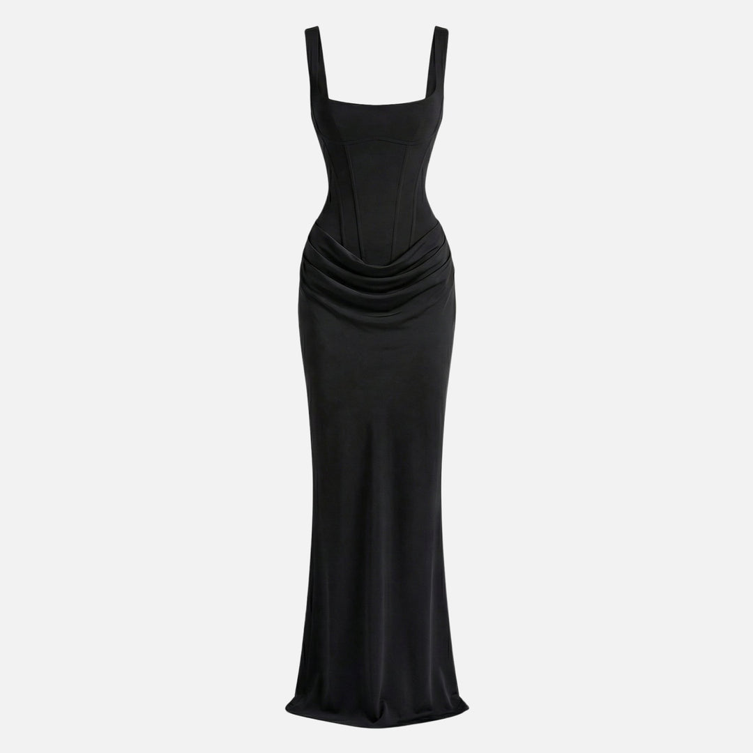 Adjustable Strap Satin Maxi Dress for Women