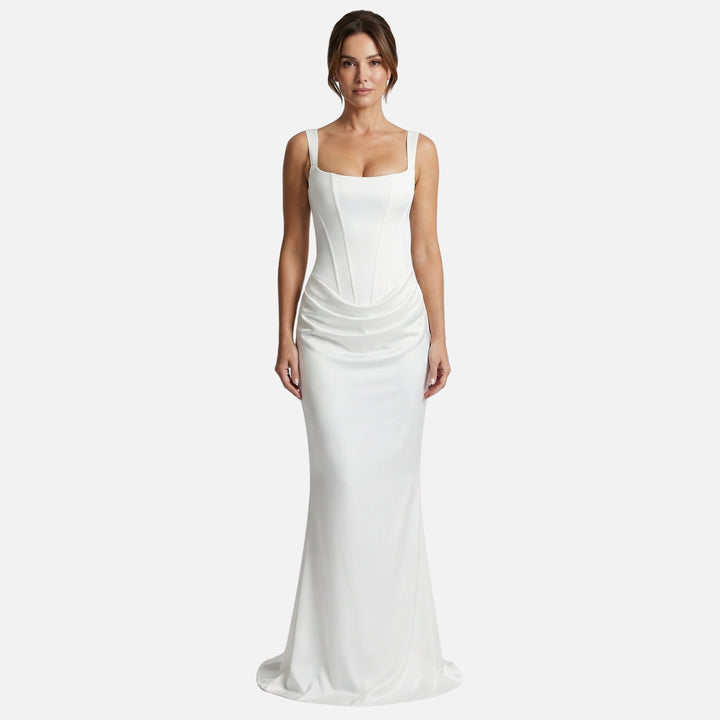 Adjustable Strap Satin Maxi Dress for Women