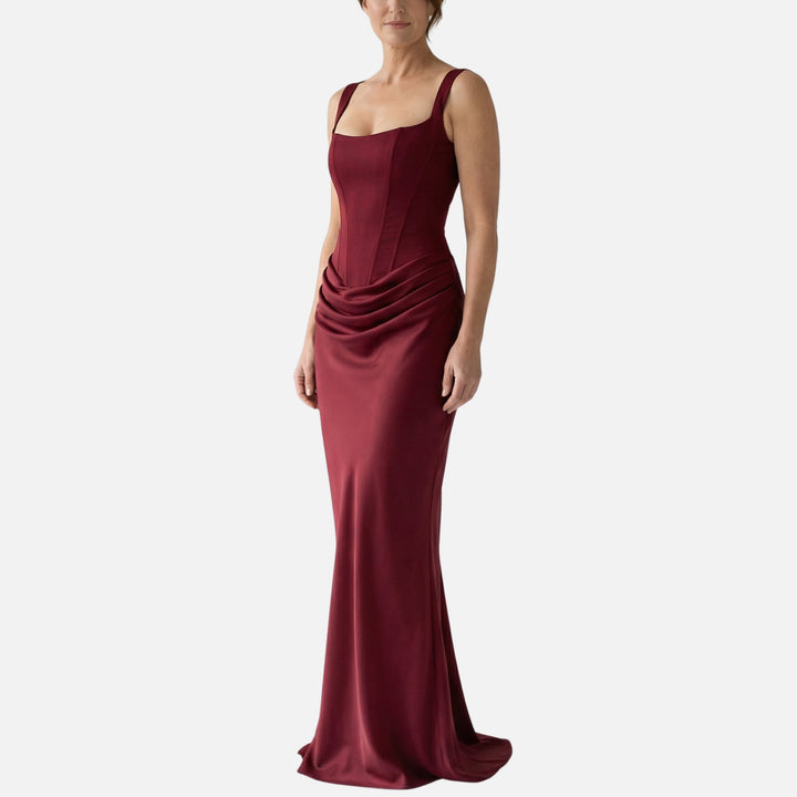Adjustable Strap Satin Maxi Dress for Women