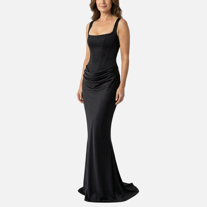 Adjustable Strap Satin Maxi Dress for Women