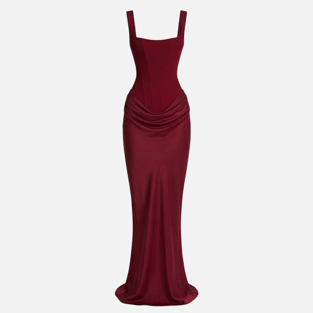 Adjustable Strap Satin Maxi Dress for Women
