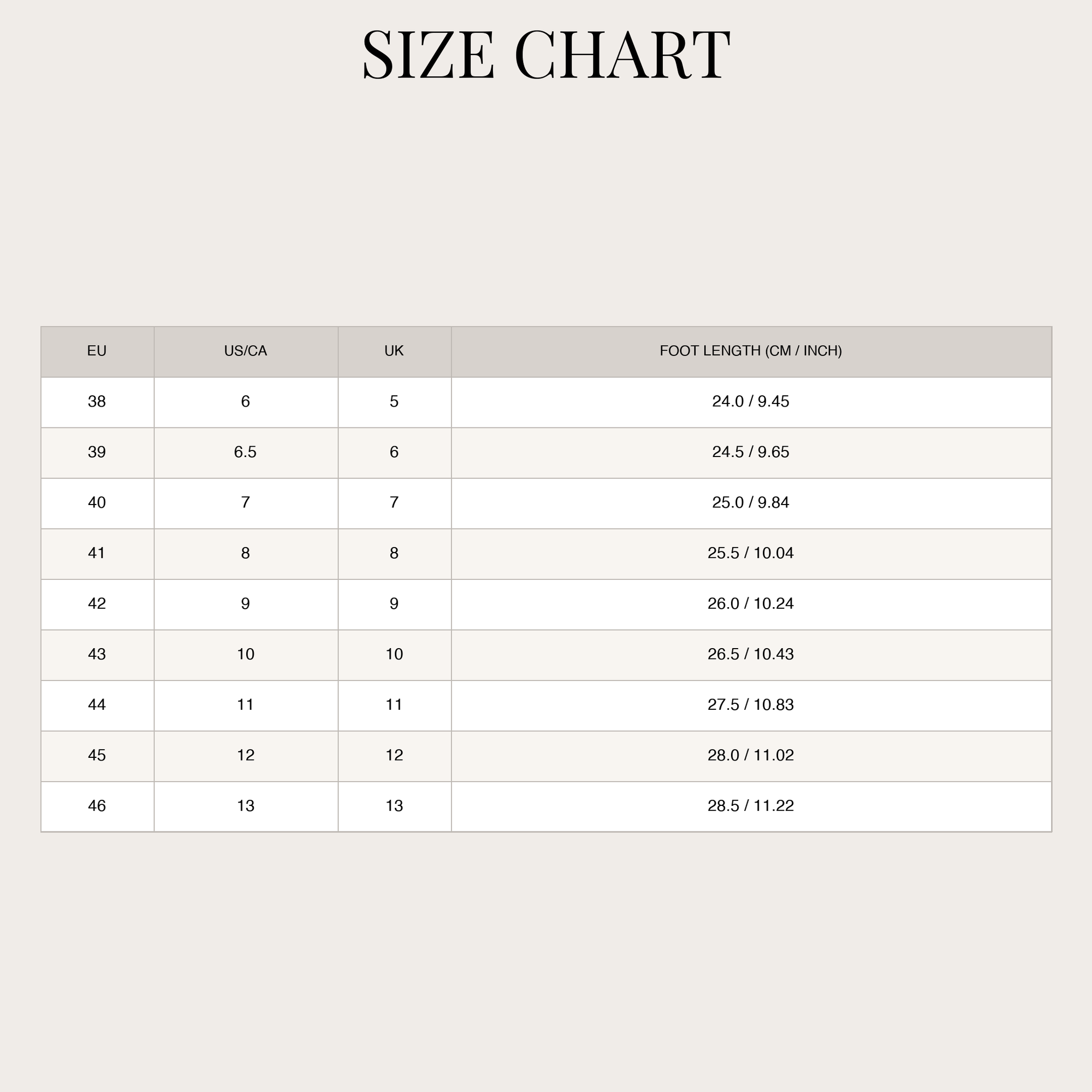 Size Chart