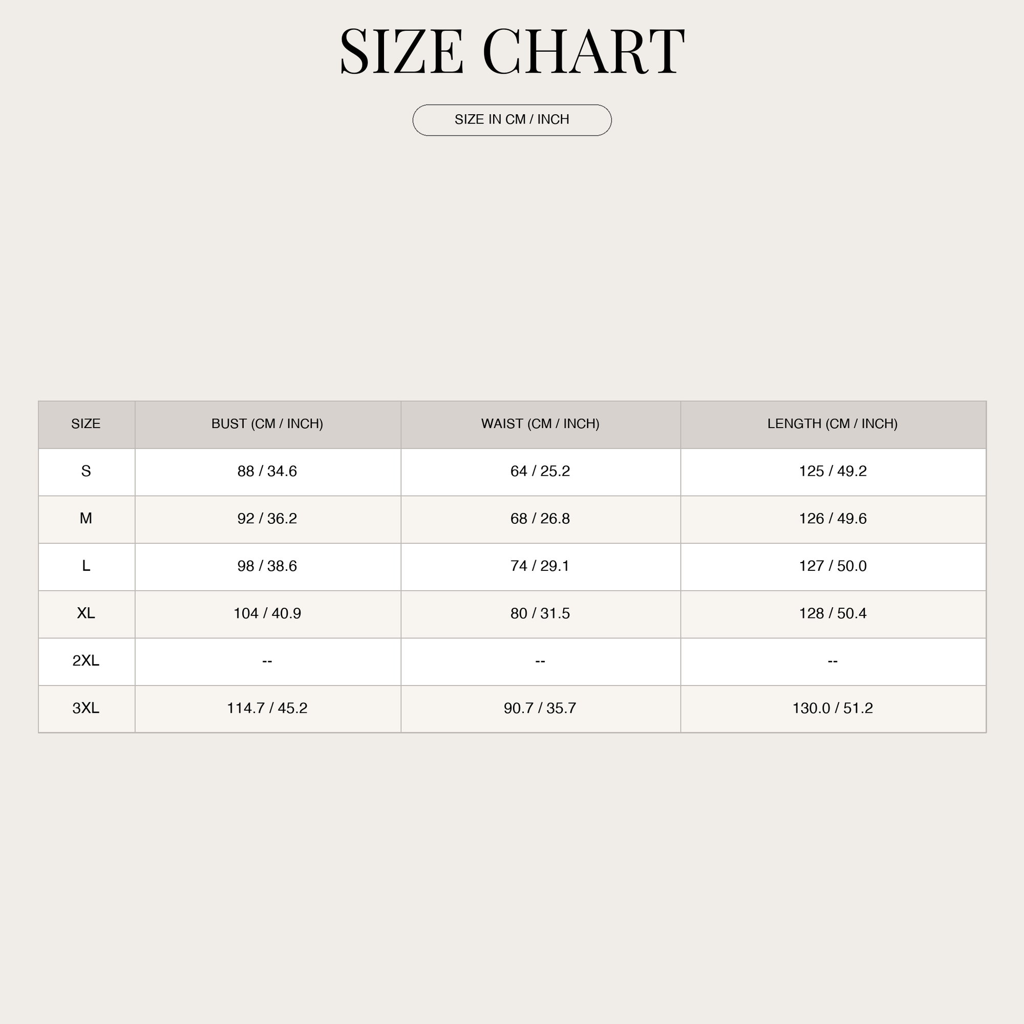 Size Chart