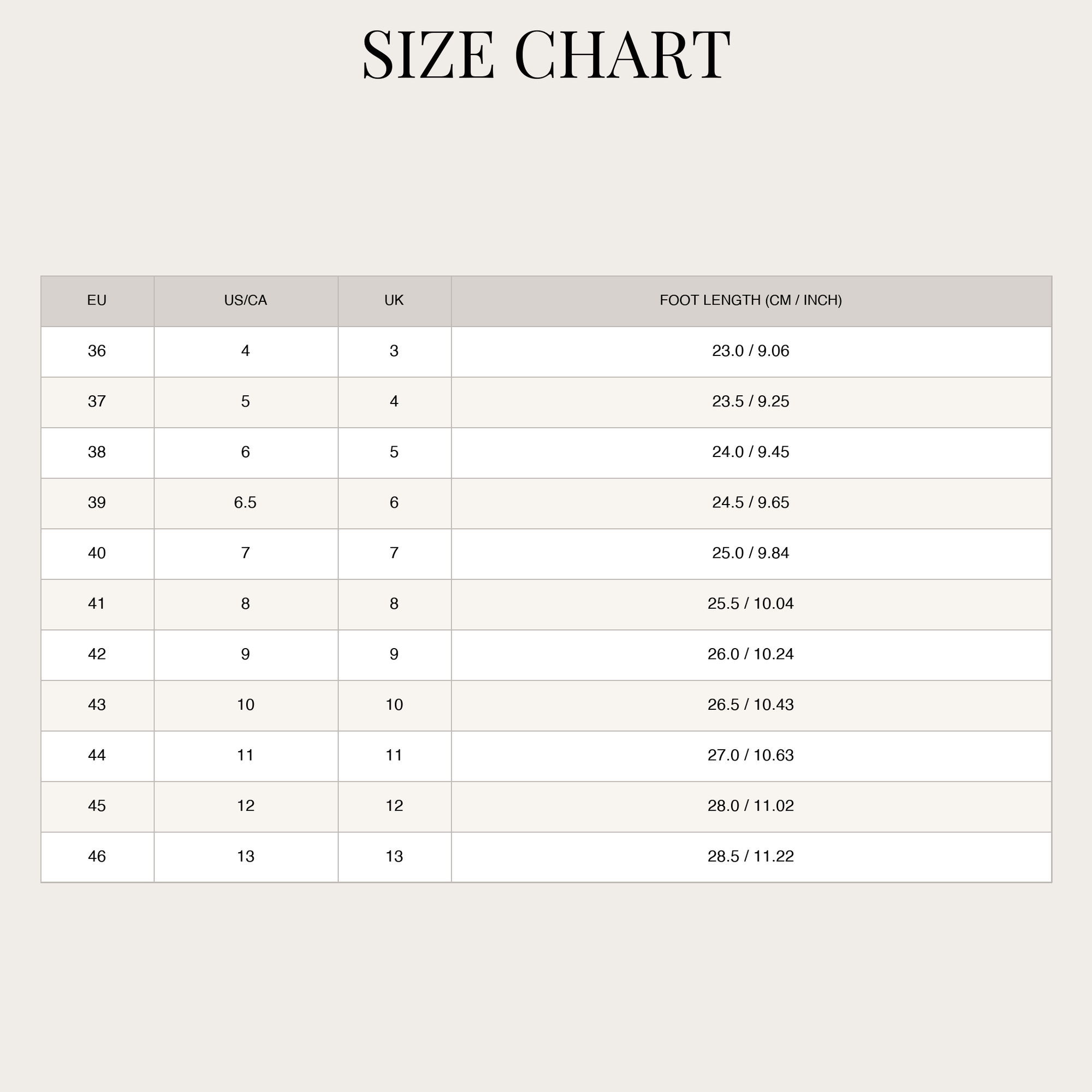 Size Chart