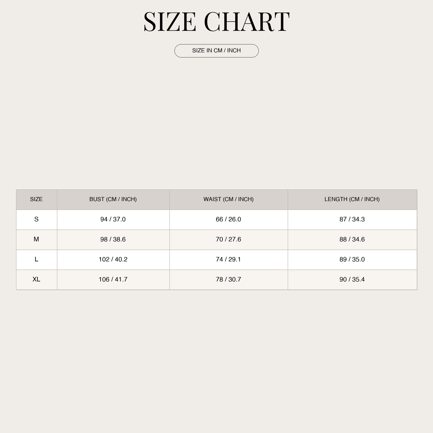 Beach Cover Up Dress with V-Neck for Women size chart