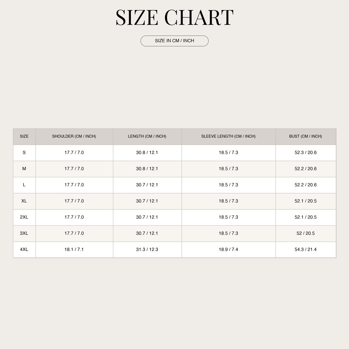 Women's Blouse – V-Neck with Partial Button Front size chart