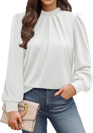 Blouse_with_Round_Neckline_and_Puff_Sleeves_for_Women_2