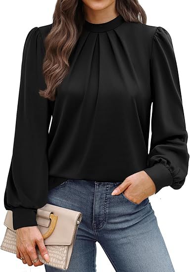Blouse_with_Round_Neckline_and_Puff_Sleeves_for_Women_3