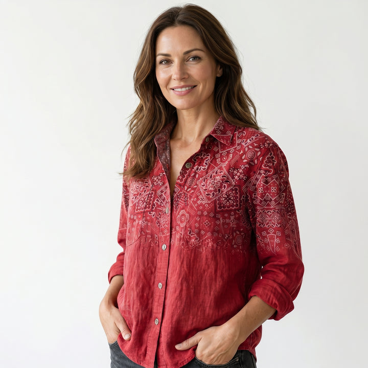 Bohemian Pattern Vintage Blouse for Women