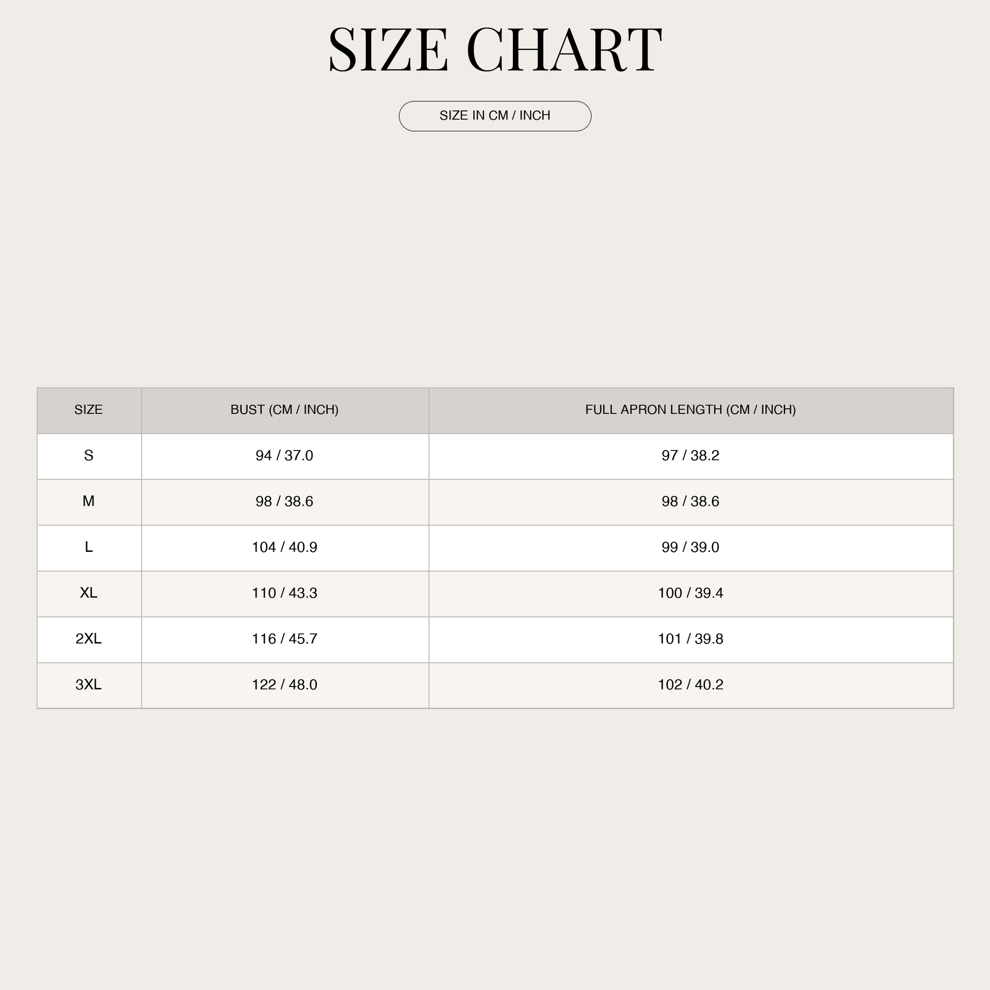 Size Chart