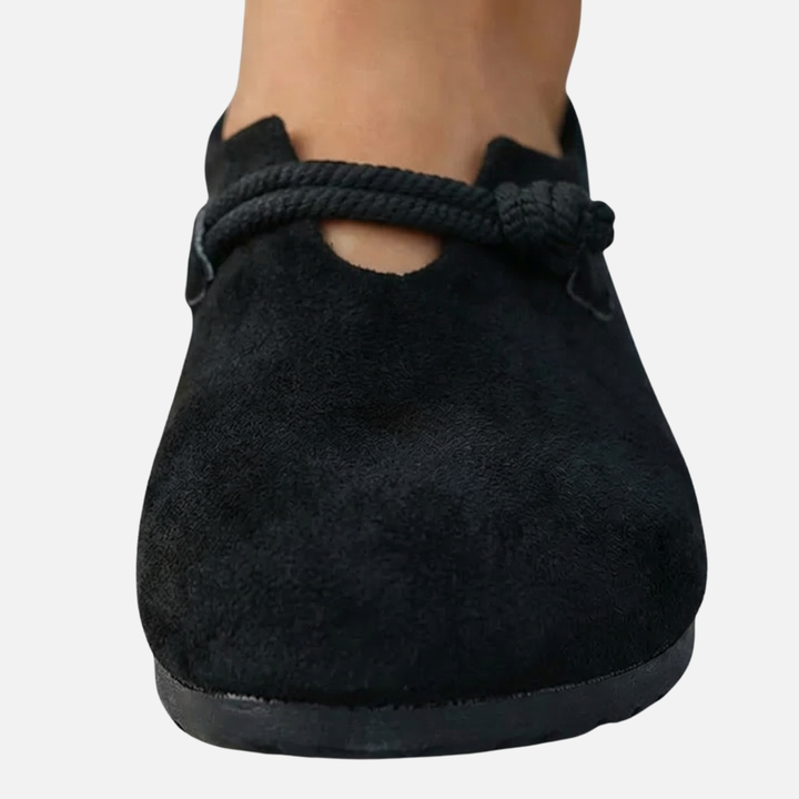 Casual Suede Flat Loafers with Rope Detail for Women