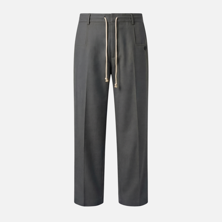 Loose Fit Cotton Pants with Drawstring for Men