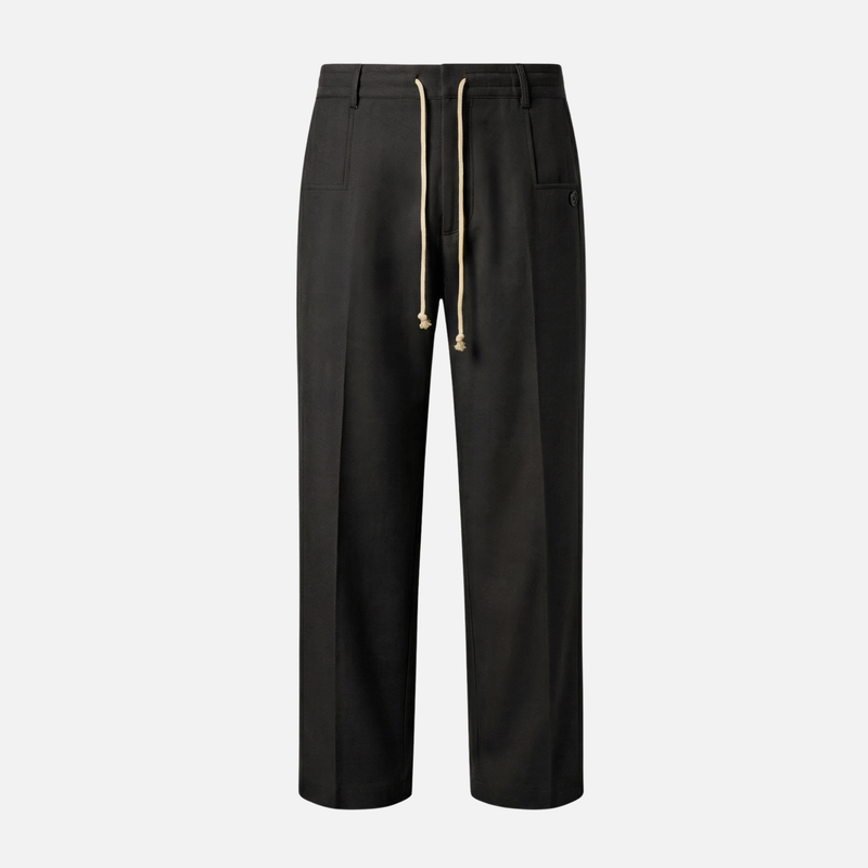 Loose Fit Cotton Pants with Drawstring for Men